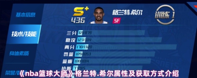 《nba篮球大师》格兰特.希尔属性及获取方式介绍